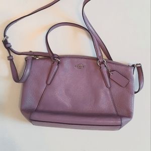 Coach dusty lavender pebbled leather crossbod bag